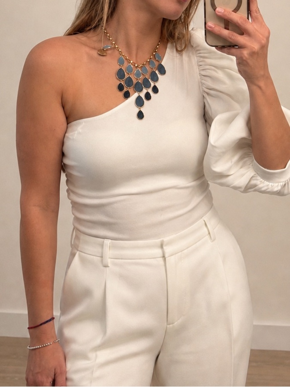 ZARA White Shell Top
